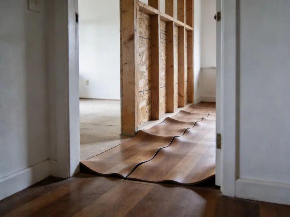 Hardwood flooring cupping along the seams after water damage