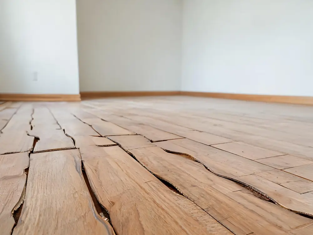 Hardwood flooring cupping along the seams after water damage