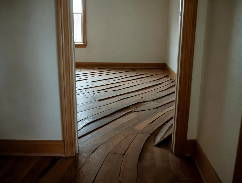Hardwood flooring cupping along the seams after water damage