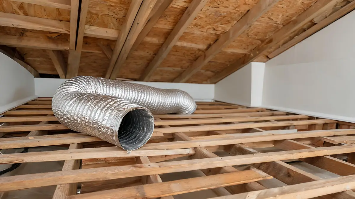 Bathroom exhaust duct venting into an attic instead of outside